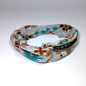 Gray tribal boho twist headband